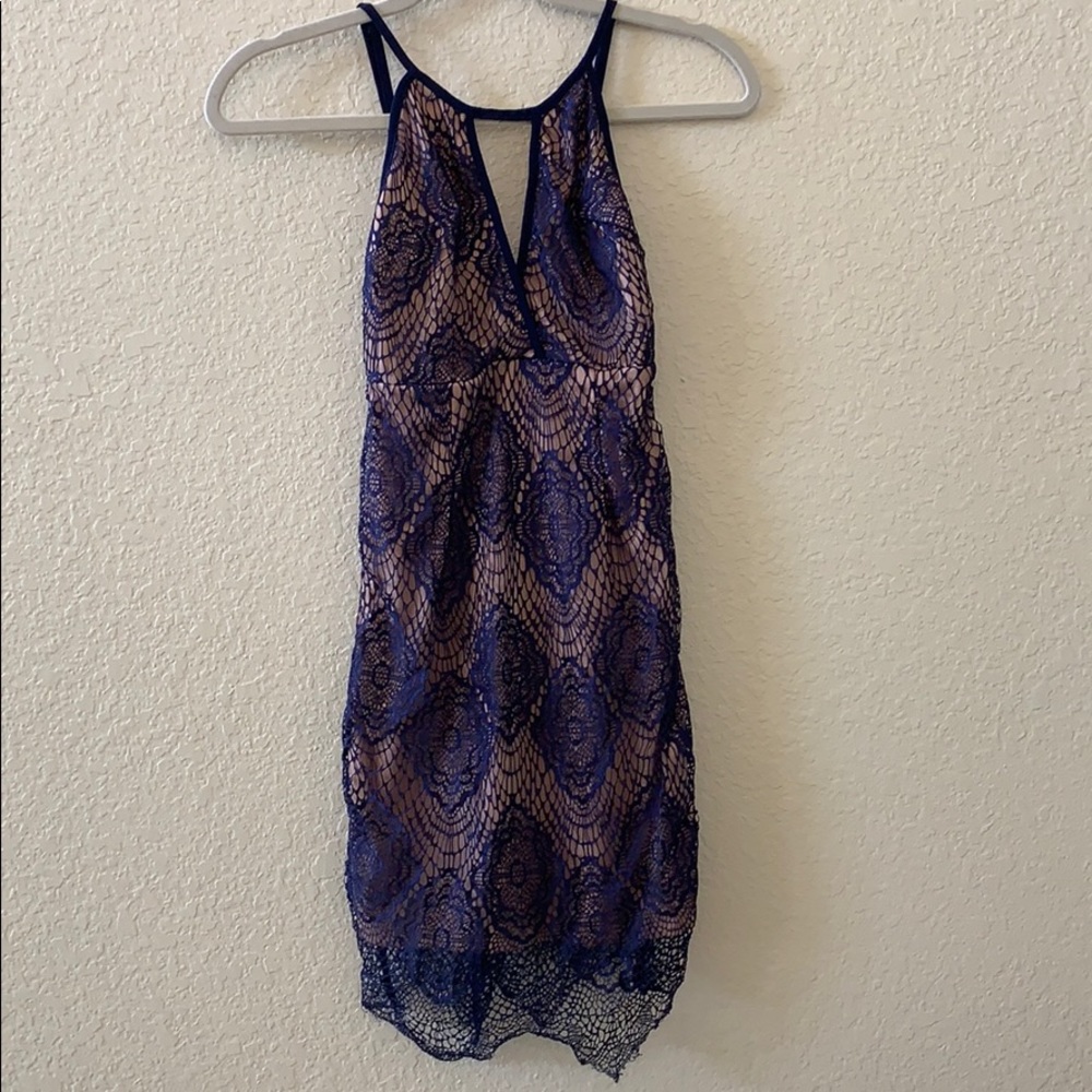 LF Blue lace mini dress